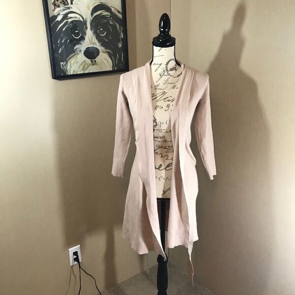 Mango basics size XS pink ties in front cardigan - Picture 1 of 11